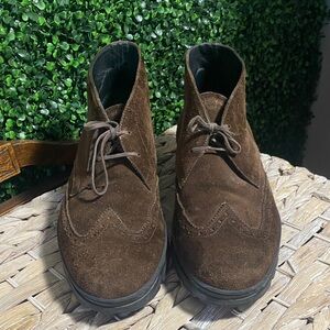 Salvatore Ferragamo Men's Brown Suede Lace-Up Oxford